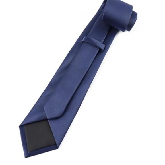 Zeafrog Mens Navy Blue Tie In Black Gift Box - Picture 3 of 5